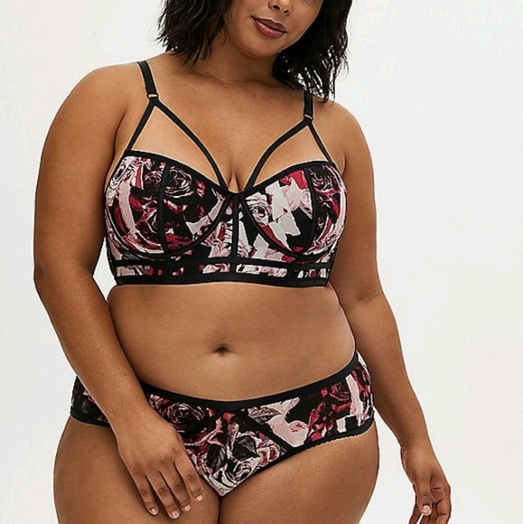 🔷BLACK & PINK ROSE POWER MESH BRALETTE - Picture 3 of 7